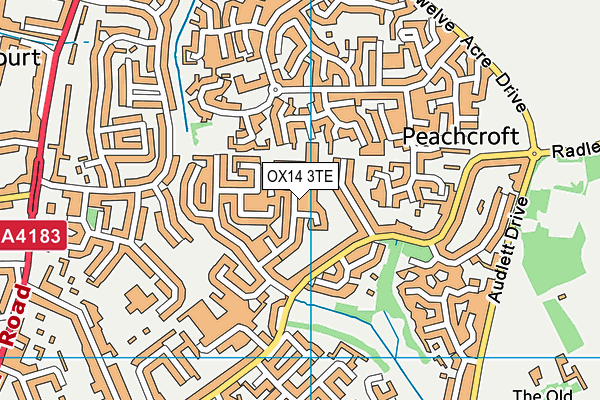 OX14 3TE map - OS VectorMap District (Ordnance Survey)