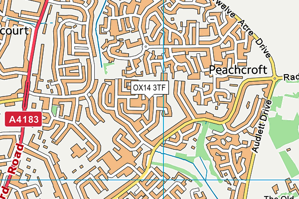 OX14 3TF map - OS VectorMap District (Ordnance Survey)