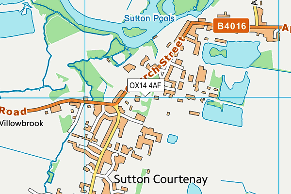 OX14 4AF map - OS VectorMap District (Ordnance Survey)