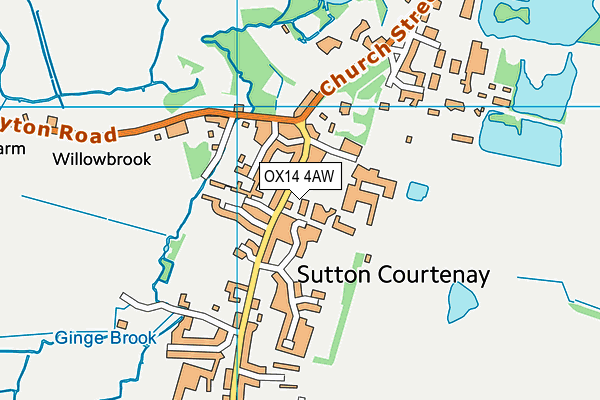 OX14 4AW map - OS VectorMap District (Ordnance Survey)