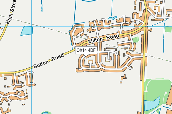 OX14 4DF map - OS VectorMap District (Ordnance Survey)