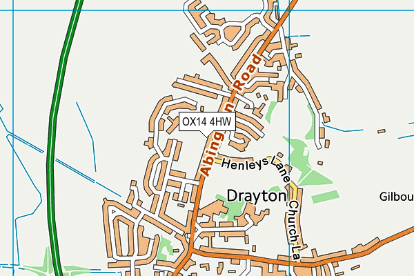 OX14 4HW map - OS VectorMap District (Ordnance Survey)