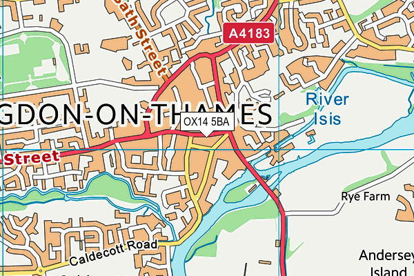 OX14 5BA map - OS VectorMap District (Ordnance Survey)