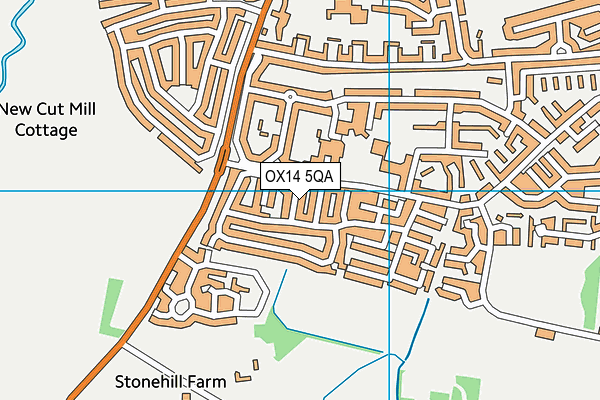 OX14 5QA map - OS VectorMap District (Ordnance Survey)