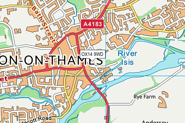 OX14 9WD map - OS VectorMap District (Ordnance Survey)