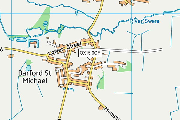 OX15 0QF map - OS VectorMap District (Ordnance Survey)