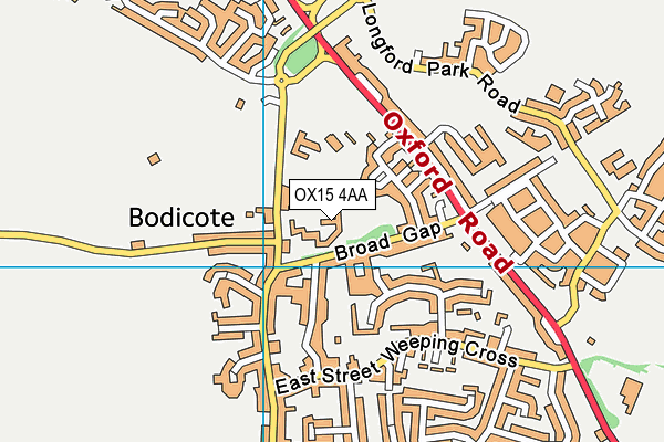 OX15 4AA map - OS VectorMap District (Ordnance Survey)