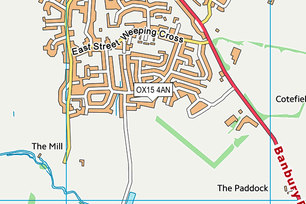 OX15 4AN map - OS VectorMap District (Ordnance Survey)