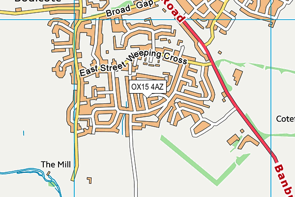OX15 4AZ map - OS VectorMap District (Ordnance Survey)