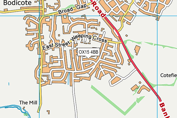 OX15 4BB map - OS VectorMap District (Ordnance Survey)