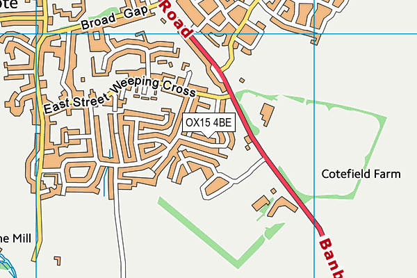 OX15 4BE map - OS VectorMap District (Ordnance Survey)