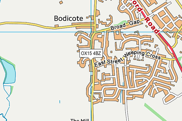 OX15 4BZ map - OS VectorMap District (Ordnance Survey)
