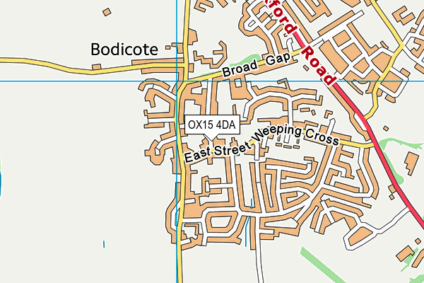 OX15 4DA map - OS VectorMap District (Ordnance Survey)