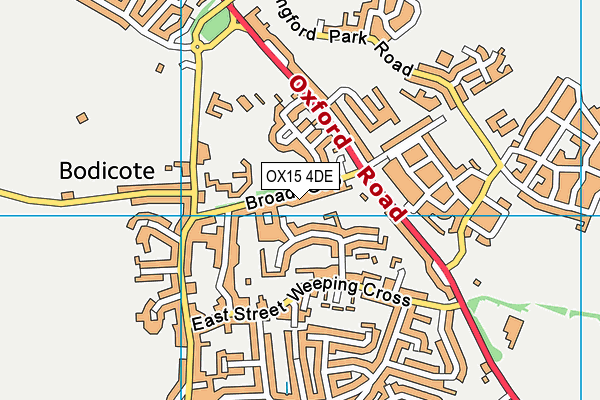 OX15 4DE map - OS VectorMap District (Ordnance Survey)