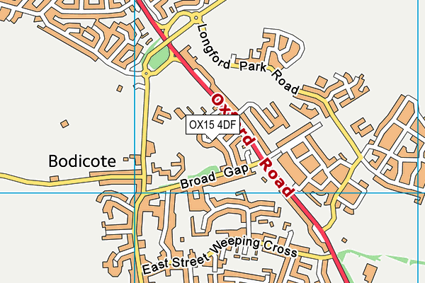 OX15 4DF map - OS VectorMap District (Ordnance Survey)