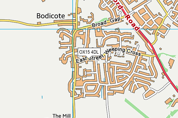 OX15 4DL map - OS VectorMap District (Ordnance Survey)