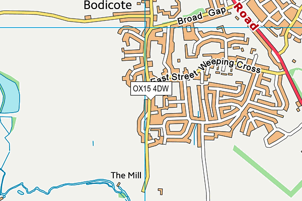 OX15 4DW map - OS VectorMap District (Ordnance Survey)