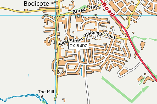 OX15 4DZ map - OS VectorMap District (Ordnance Survey)