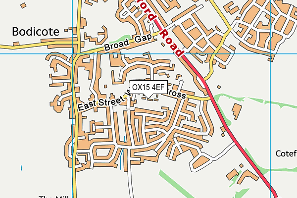 OX15 4EF map - OS VectorMap District (Ordnance Survey)