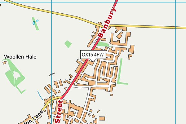 OX15 4FW map - OS VectorMap District (Ordnance Survey)