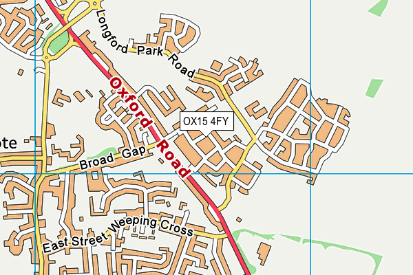 OX15 4FY map - OS VectorMap District (Ordnance Survey)