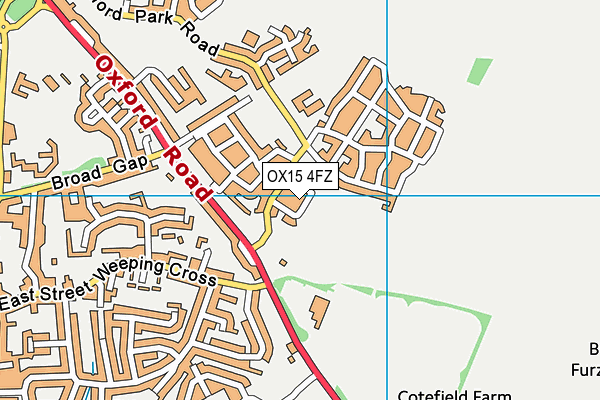 OX15 4FZ map - OS VectorMap District (Ordnance Survey)