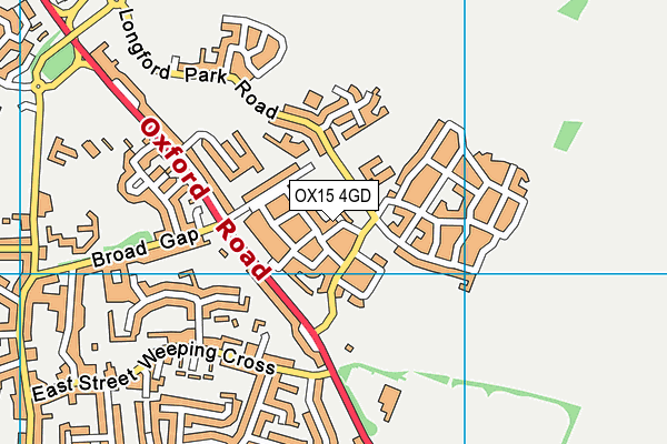 OX15 4GD map - OS VectorMap District (Ordnance Survey)