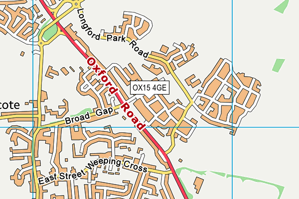 OX15 4GE map - OS VectorMap District (Ordnance Survey)