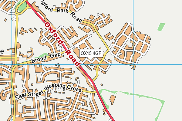 OX15 4GF map - OS VectorMap District (Ordnance Survey)