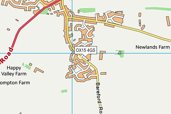 OX15 4GS map - OS VectorMap District (Ordnance Survey)