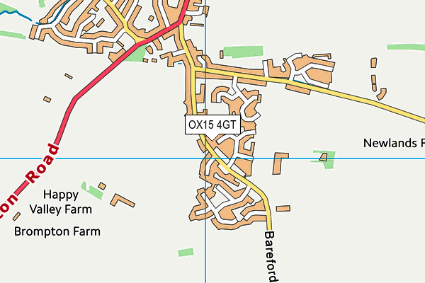 OX15 4GT map - OS VectorMap District (Ordnance Survey)