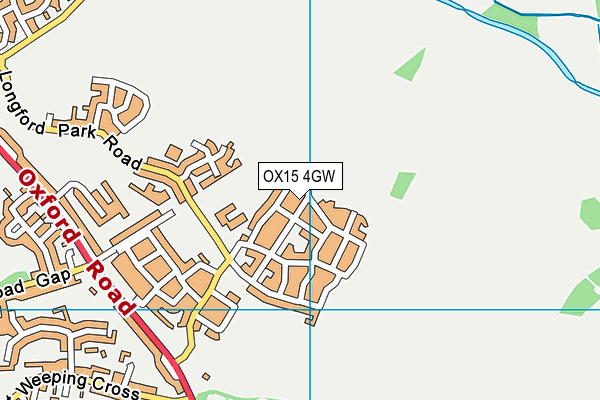 OX15 4GW map - OS VectorMap District (Ordnance Survey)