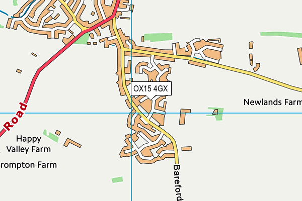 OX15 4GX map - OS VectorMap District (Ordnance Survey)
