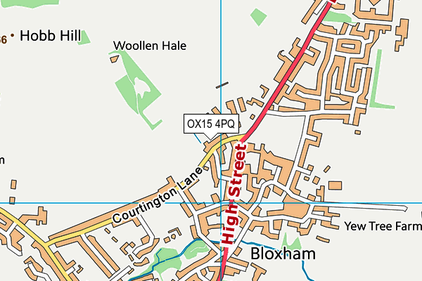 Bloxham School Pitches (Courtington Lane) map (OX15 4PQ) - OS VectorMap District (Ordnance Survey)