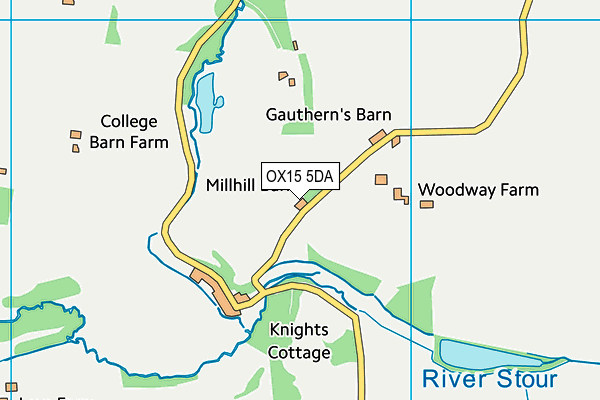 OX15 5DA map - OS VectorMap District (Ordnance Survey)