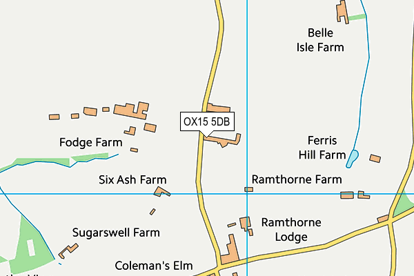 OX15 5DB map - OS VectorMap District (Ordnance Survey)