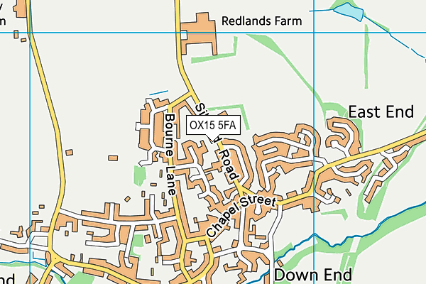 OX15 5FA map - OS VectorMap District (Ordnance Survey)
