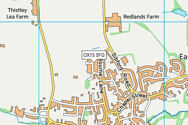 OX15 5FG map - OS VectorMap District (Ordnance Survey)