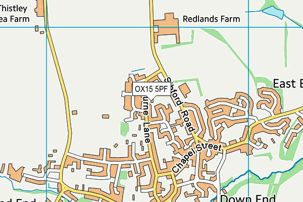 OX15 5PF map - OS VectorMap District (Ordnance Survey)