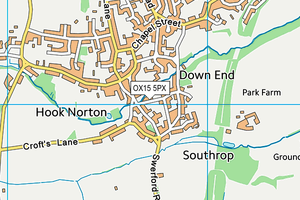 OX15 5PX map - OS VectorMap District (Ordnance Survey)