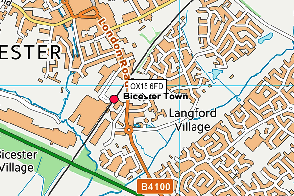 OX15 6FD map - OS VectorMap District (Ordnance Survey)