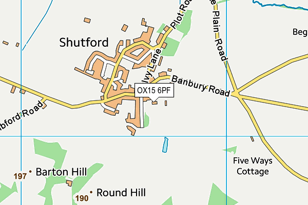 OX15 6PF map - OS VectorMap District (Ordnance Survey)