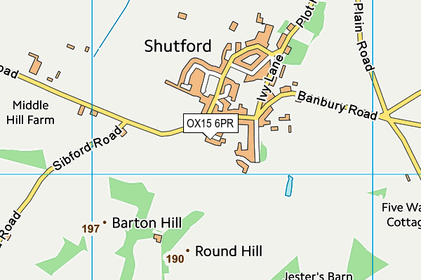 OX15 6PR map - OS VectorMap District (Ordnance Survey)