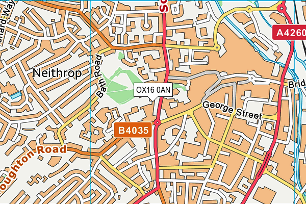 OX16 0AN map - OS VectorMap District (Ordnance Survey)