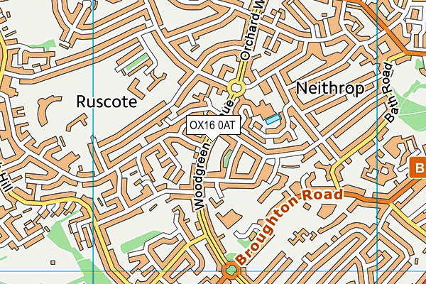 OX16 0AT map - OS VectorMap District (Ordnance Survey)