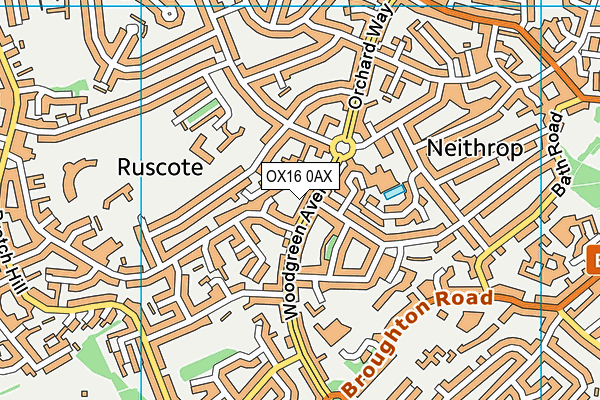 OX16 0AX map - OS VectorMap District (Ordnance Survey)