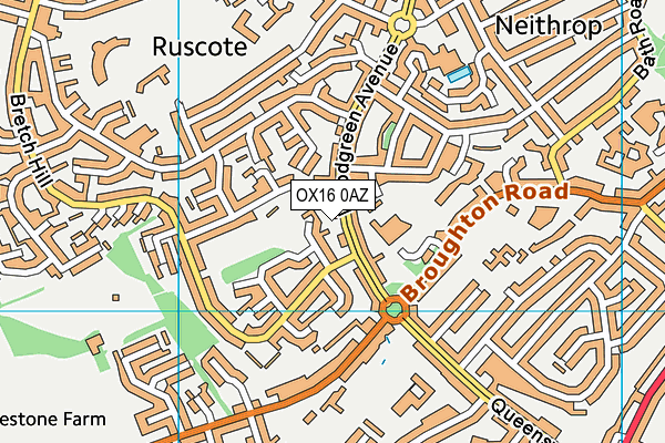 OX16 0AZ map - OS VectorMap District (Ordnance Survey)