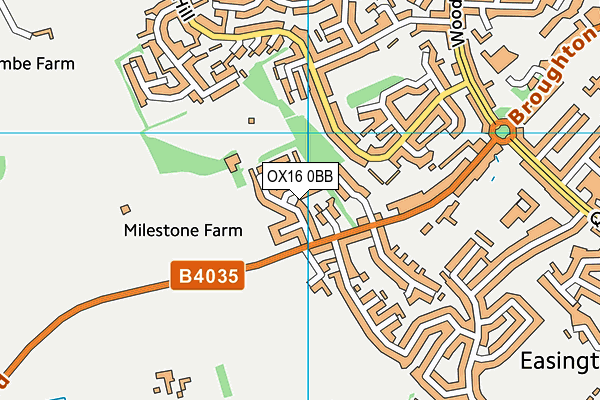 OX16 0BB map - OS VectorMap District (Ordnance Survey)