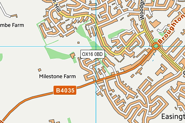 OX16 0BD map - OS VectorMap District (Ordnance Survey)