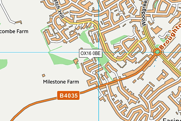 OX16 0BE map - OS VectorMap District (Ordnance Survey)